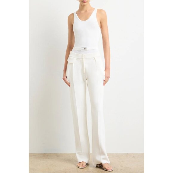 Brandon Maxwell The Julia Belted Knit Tank Top White Size Medium NWT - Picture 5 of 8